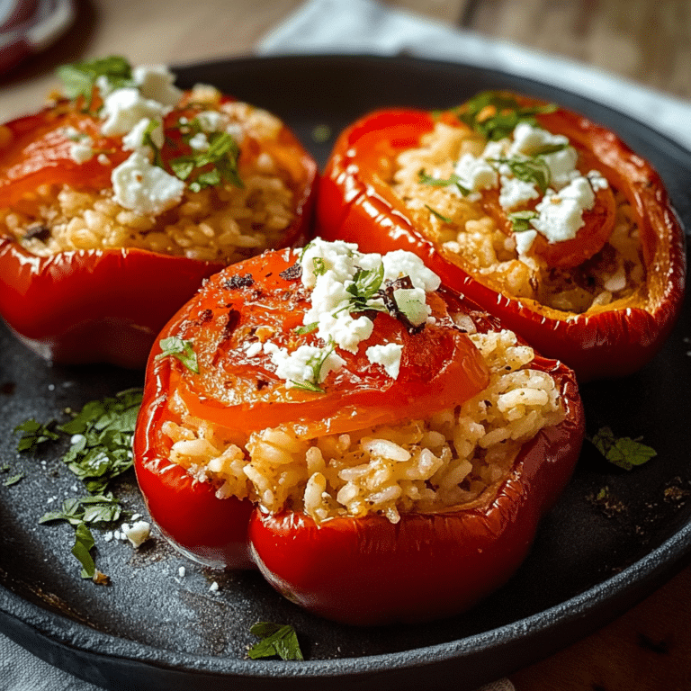 Gefüllte Ofenpaprika mit Reis und Feta
