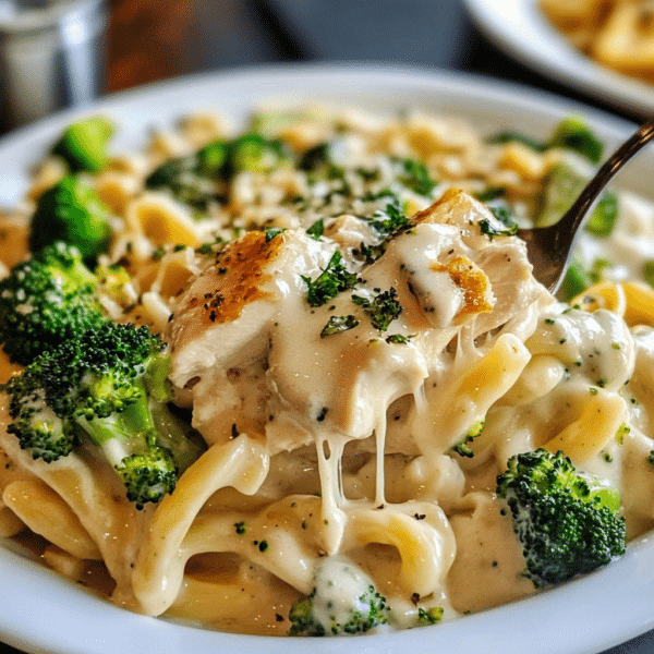 Cremige Hähnchen-Brokkoli-Alfredo Pasta